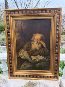 Cuadro religioso “El Ermitaño", pintado óleo sobre lienzo,