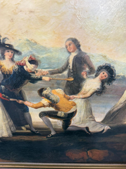 La gallinita ciega, (copia de Goya), óleo sobre tabla.