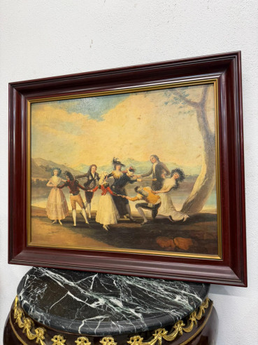 La gallinita ciega, (copia de Goya), óleo sobre...