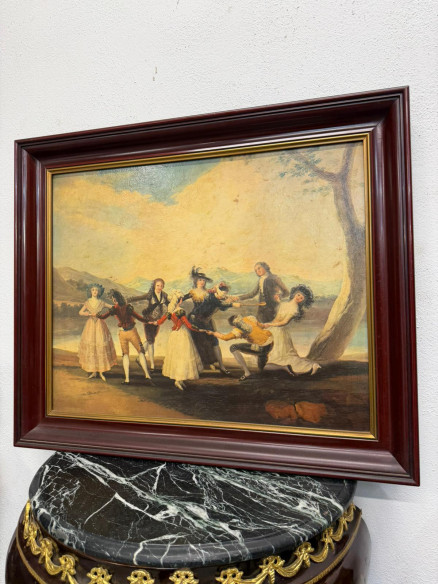 La gallinita ciega, (copia de Goya), óleo sobre tabla.