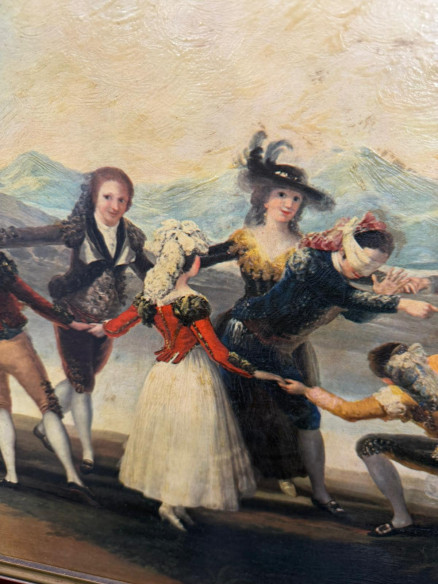 La gallinita ciega, (copia de Goya), óleo sobre tabla.