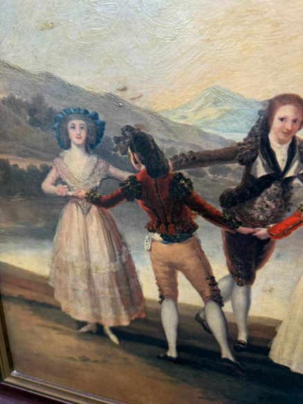 La gallinita ciega, (copia de Goya), óleo sobre tabla.