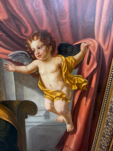 Santa Ana enseñando a leer a su hija la Virgen...