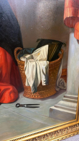 Santa Ana enseñando a leer a su hija la Virgen...