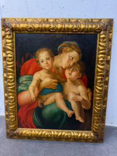La Virgen María con el niño Jesús y San Juanito, óleo...