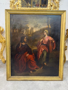 Jesús y la mujer samaritana en el pozo de Jacob.