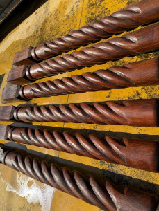 6 Columnas salomónicas en madera de Iroko, (ideal para... 2