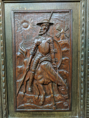 Madera tallada Don Quijote y Sancho