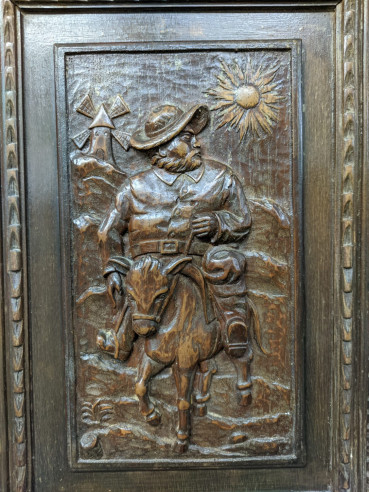 Madera tallada Don Quijote y Sancho