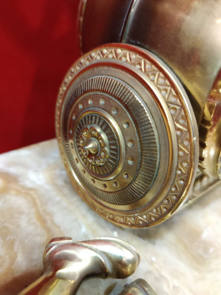 Reloj de bronce con guarnición Don Quijote y Sancho Panza