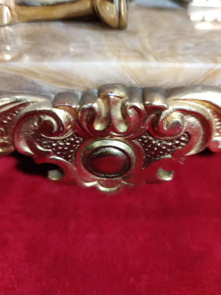 Reloj de bronce con guarnición Don Quijote y Sancho Panza