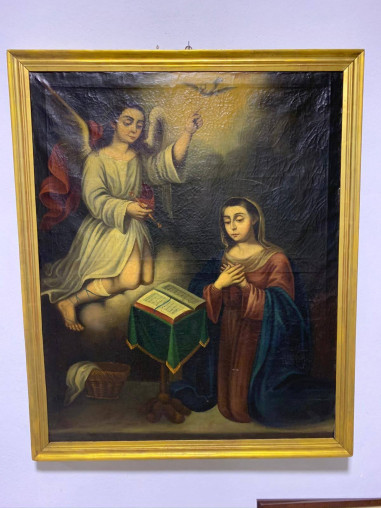 Lienzo: Anunciación del Ángel a la Virgen María