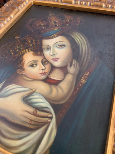 Virgen de Belén pintada sobre cobre (marco...