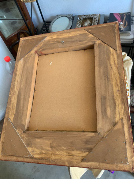 Virgen de Belén pintada sobre cobre (marco antiguo)