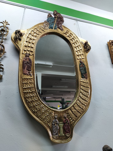 Espejo dorado en oro fino