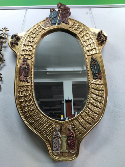 Espejo dorado en oro fino