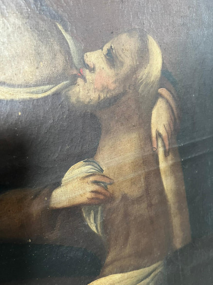 Alegoría o una santa dedicada a obras de misericordia.