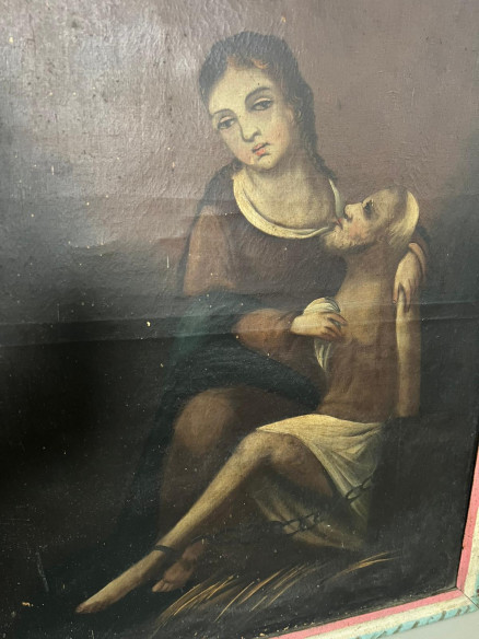 Alegoría o una santa dedicada a obras de misericordia.