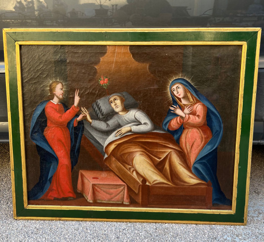 Pintura religiosa "Muerte de San José"