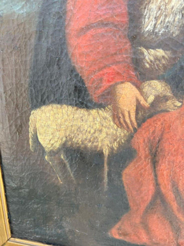 Divina Pastora pintada sobre Óleo.