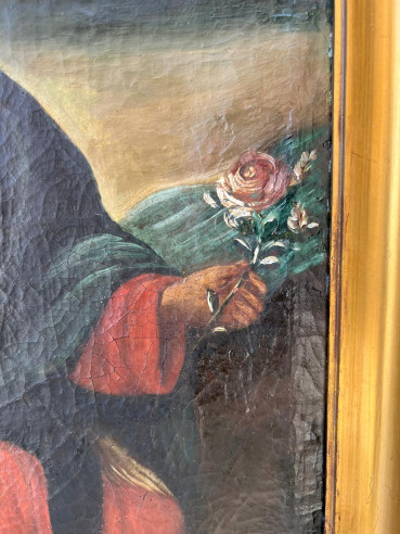 Divina Pastora pintada sobre Óleo.